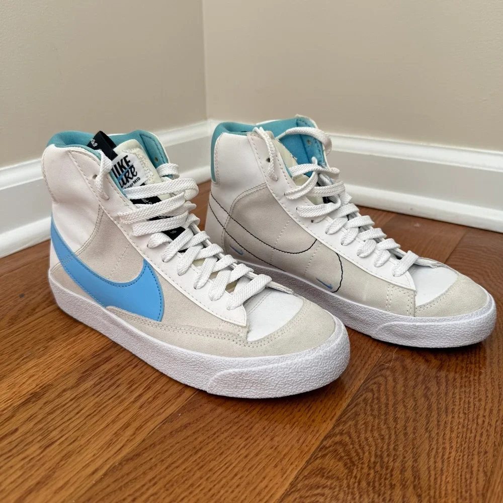 Nike Blazer Mid '77 SE GS 'Dance - White University Blue' sneakers - boys Size 5